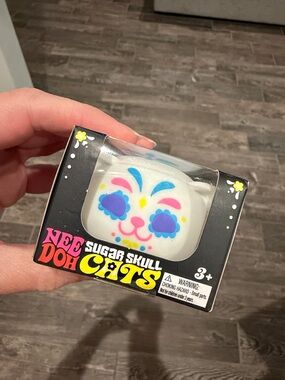 Sugar Skull Cats Squishy Toy - White